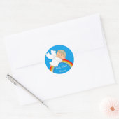 Feestelijke baby boy shower Verjaardagsfeestje Sch Ronde Sticker (Envelop)