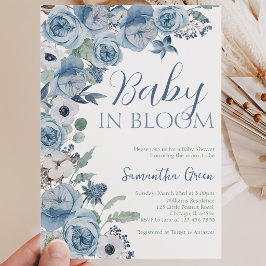 Feestelijke baby in bloei jongens baby shower kaart