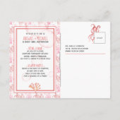 Feestelijke Baby Meisje Shower Koraal Roze Octopus Uitnodiging Briefkaart (Achterkant)