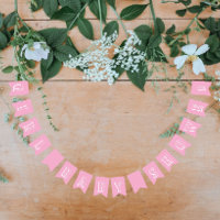 Feestelijke baby meisjes slinger roze