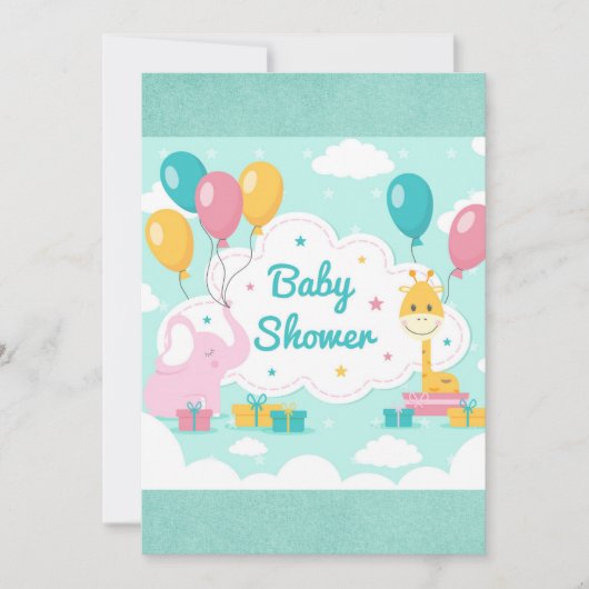 Feestelijke Baby Shower Kaart (Voorkant)