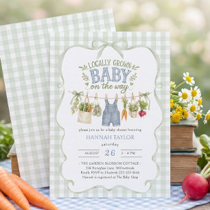 Feestelijke Babyborrel voor Jongen Lokaal Geteeld Kaart