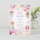 Feestelijke babyshower uitnodiging pastelkleuren (Staand voorkant)