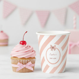 Feestelijke Bakfeestje Meisjes Verjaardag Roze Papieren Bekers