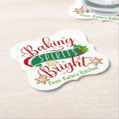 Feestelijke bakgeesten Heldere aangepaste kerst Kartonnen Onderzetters (Gekanteld)