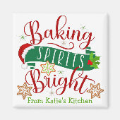 Feestelijke bakgeesten Heldere aangepaste kerst Magneet (Voorkant)