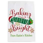 Feestelijke bakgeesten Heldere aangepaste kerst Medium Cadeauzakje (Voorkant)