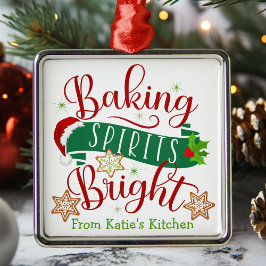 Feestelijke bakgeesten Heldere aangepaste kerst Metalen Ornament