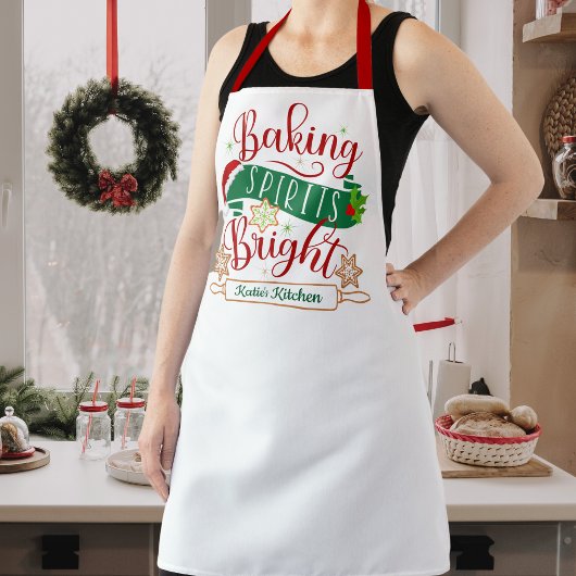 Feestelijke bakgeesten Heldere aangepaste kerst Schort