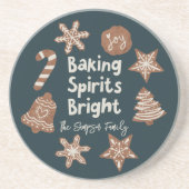 Feestelijke Bakgeesten Heldergroen Zandsteen Onderzetter (Voorkant)