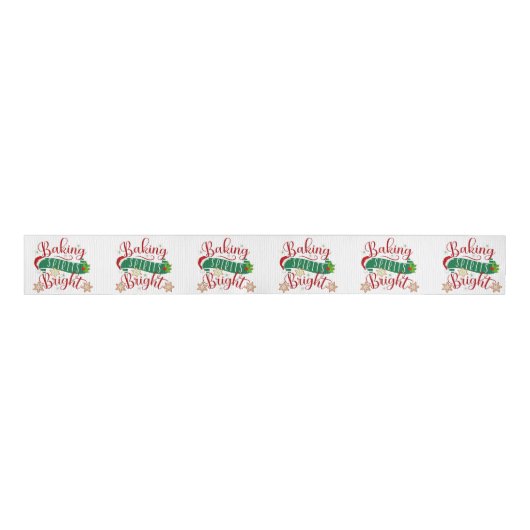 Feestelijke Baking Spirits Bright Christmas Holida Grosgrain Lint (Voorkant)