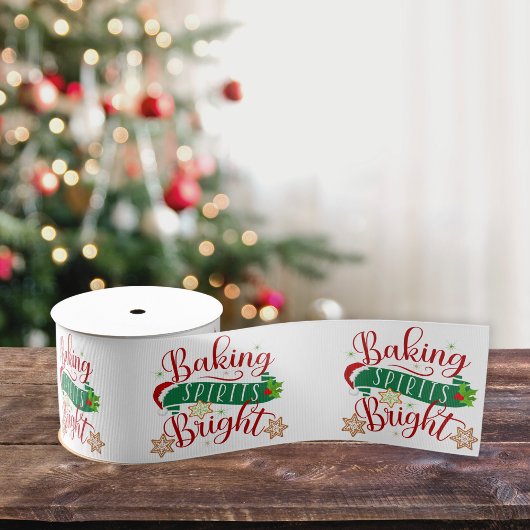 Feestelijke Baking Spirits Bright Christmas Holida Grosgrain Lint