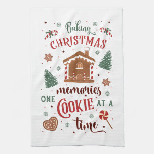 Feestelijke bakkerij cookie herinneringen woordkun theedoek