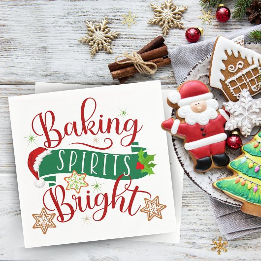 Feestelijke bakkersgeesten Heldere Kerstmis Servet