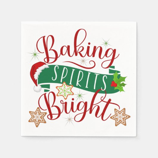 Feestelijke bakkersgeesten Heldere Kerstmis Servet (Voorkant)