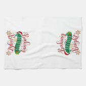 Feestelijke bakkersgeesten Heldere Kerstmis Theedoek (Horizontaal)