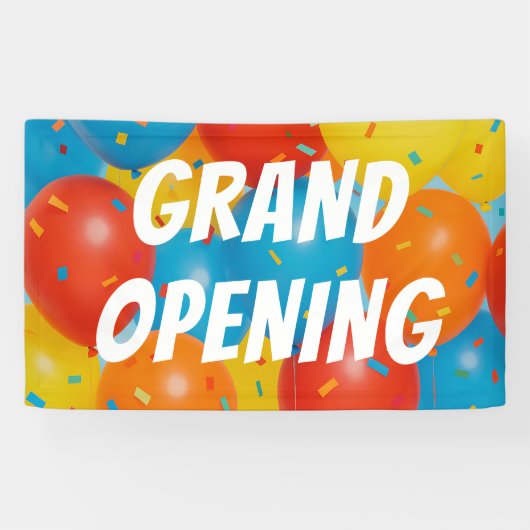 Feestelijke ballon & confetti GROOT OPENINGS Banne Spandoek (Horizontaal)