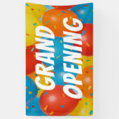 Feestelijke ballon- en confettibanner GRAND OPENIN Spandoek (Verticaal)