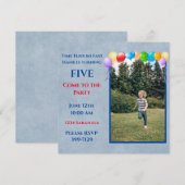 Feestelijke ballonnen Foto Blue Boy's Verjaardagsf Kaart (Voorkant / Achterkant)