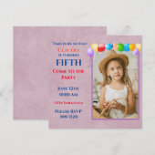 Feestelijke ballonnen Foto Roze Verjaardagsfeest Kaart (Voorkant / Achterkant)