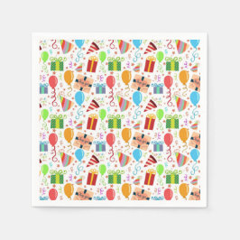 Feestelijke ballonnen geschenken kleurrijk thema servet