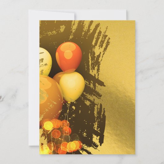 Feestelijke ballonnen lichten Confetti oudejaarsav Kaart (Achterkant)