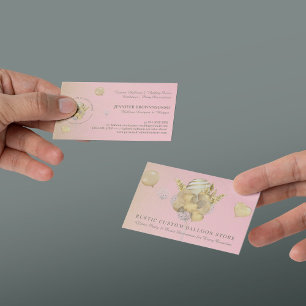 Feestelijke Ballonnen Rustiek Goud Feest Evenement Visitekaartje