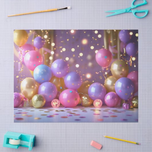 Feestelijke ballonvreugde tissuepapier (Craft)