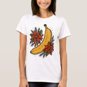 Feestelijke banaan met kerstbloemen t-shirt (Voorkant)