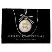 Feestelijke Bauble Black Christmas Groot Cadeauzakje (Achterkant)