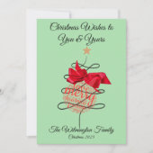 Feestelijke Bauble familie kerstflat Kaart (Voorkant)