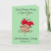 Feestelijke Bauble familie Kerstmis vouwen Kaart (Voorkant)