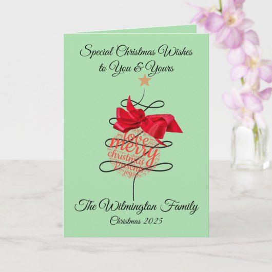 Feestelijke Bauble familie Kerstmis vouwen Kaart (Orchidee)