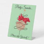 Feestelijke Bauble kerstfeest snacks Reclamebord Met Voetstuk (Voorkant)