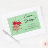 Feestelijke Bauble Kerstmis Rechthoekig Gift Label (Envelop)
