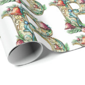 Feestelijke Bauble Letter B Christmas Cadeaupapier (Rol Hoek)