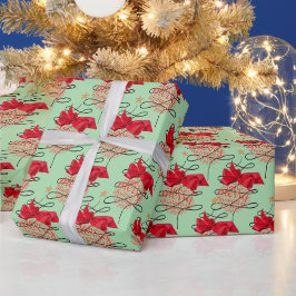 Feestelijke Bauble op Olive Christmas Cadeaupapier