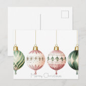 Feestelijke Baubles Christmas Wenskaart Briefkaart (Voorkant / Achterkant)