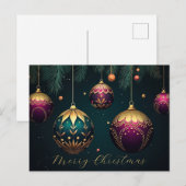 Feestelijke Baubles Christmas Wenskaart Briefkaart (Voorkant / Achterkant)