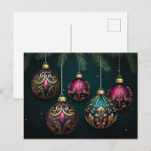 Feestelijke Baubles Christmas Wenskaart Briefkaart (Voorkant / Achterkant)
