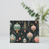 Feestelijke Baubles Christmas Wenskaart Briefkaart (Staand voorkant)