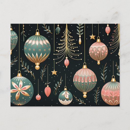 Feestelijke Baubles Christmas Wenskaart Briefkaart (Voorkant)