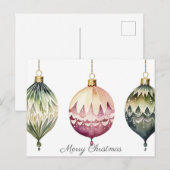 Feestelijke Baubles Christmas Wenskaart Briefkaart (Voorkant / Achterkant)