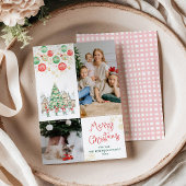 Feestelijke Baubles Sneeuwvlokken Vrolijk Kerstfee Feestdagenkaart