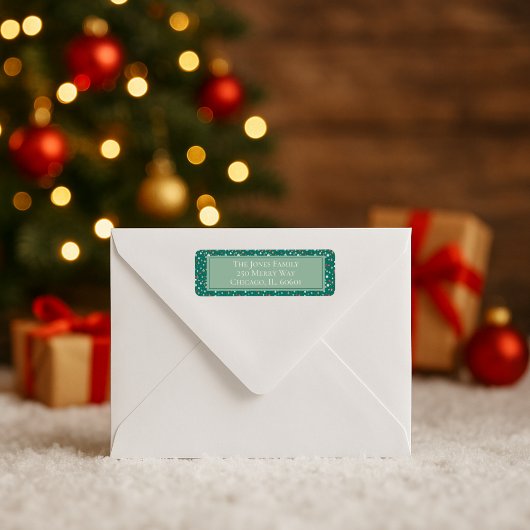 Feestelijke Baubles & Snowflakes Kerstfeest Uitnod Etiket