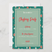 Feestelijke Baubles & Snowflakes Kerstfeest Uitnod Kaart (Voorkant)