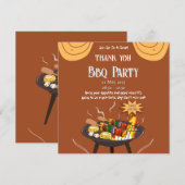 Feestelijke BBQ bedankkaart – Sinaasappel & Bruin (Voorkant / Achterkant)