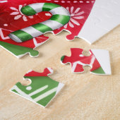 Feestelijke Beagle Santa Hond Kerstmis Puppy Legpuzzel (Zijkant)