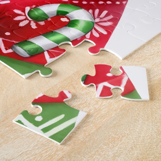 Feestelijke Beagle Santa Hond Kerstmis Puppy Legpuzzel (Zijkant)