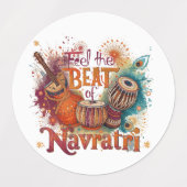 Feestelijke Beats – Kleurrijke Navratri Celebratio Labels (Design 1)
